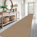 EARTHALL Runner Rug 3x18 Ft Washable Runners for Hallways Extra Long Woven Non Slip Entryway Runner Braided Kitchen Runner Indoor Outdoor Carpet Runners for Hotels, Officel, Stair, Orange/Tan/Brown