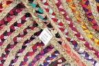 Cotton Craft - Hand Woven Reversible Jute & Cotton Multi Chindi Braid Rug - 4 x 6 Feet Oval - This Rug is Made from Multi Color re-cycled Yarns, Actual Product May Vary in Color from The Image Shown