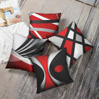 Emvency Set of 4 Throw Pillow Covers Modern Abstract Red Stripes Gray Black White Acrylic Bold Grey Decorative Pillow Cases Home Decor Square 18x18 Inches Pillowcases