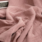 Simple&Opulence Cotton Muslin Throw Blanket for Bed, Couch, Knit Woven Gauze Blanket with Tassels, Soft Lightweight Cozy Pre-Washed Breathable Farmhouse Decoration for All-Season (Dusty Rose)