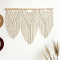 oiikain Large Handmade Boho Macrame Wall Hanging Tapestry - Chic Bohemian Woven Home Decor art for Living Room, Bedroom, and Wedding Parties (BeigeF)