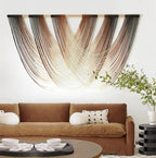Macrame Wall Hanging Brown Dip Dyed Large Fiber Yarn Wall Art Boho Wall Decor Boho Bedroom Living Room Wall Decor,59" W x 33" L