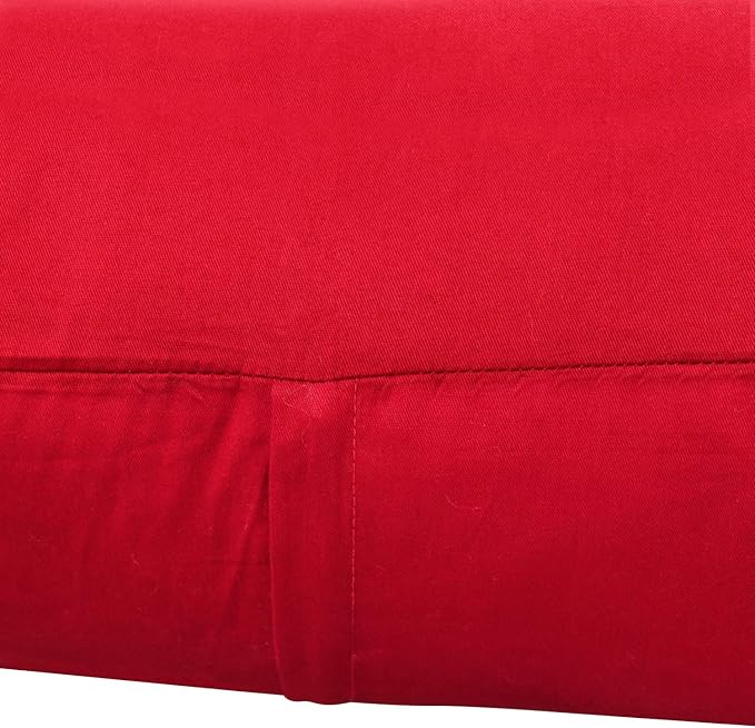 Thmyo 4-Pack 100% Cotton Lumbar Comfortable Solid Decorative Throw Pillow Case Rectangle Cushion Cover Pillowcase Sublimation Blank Christmas DIY Throw Pillowcase for Sofa Bed(12x20inch/30x50cm, Red)