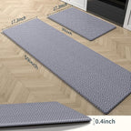 Mattitude Kitchen Mat 2PCS Kitchen Rugs Cushioned Anti-Fatigue Rug Waterproof Standing Desk Mat Kitchen Mats for Floor Kitchen Rug Set for Kitchen, Sink, Office 17.3"×30"+17.3"×59" Light Grey