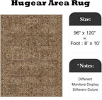 HUGEAR Area Rug 8x10 Brick Red Machine Washable Living Room Rugs Distressed Vintage Floral Vacuumable Low Pile Carpet Bedroom Office Dining Room Laundry Room Non Slip Soft Lightweight