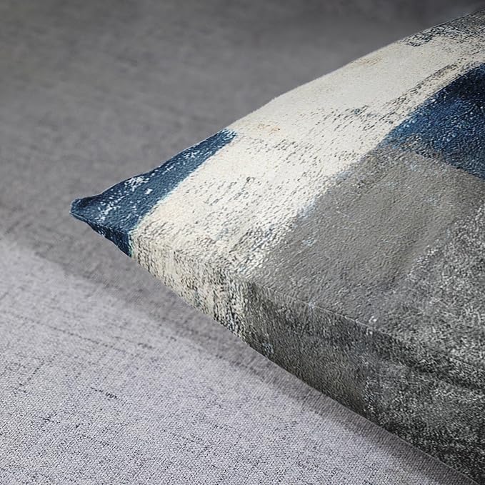 Emvency Set of 2 Throw Pillow Covers Modern Abstract Painting Blue White and Gray Decorative Sofa Pillow Cases Home Decor Standard Rectangle 12x20 Inches Pillowcases