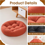 4Pcs Floor Pillows for Adults, 22x22x6 Inch Meditation Cushions, Large Round Sitting Cushion Living Room Memory Foam Pillow for Sitting (4, Orange, 22x22x6 Inch)