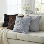 decorUhome Cozy Textured Euro Sham Throw Pillow Covers 26x26 Inch Set of 2, Soft Plush Faux Wool Black Accent Couch Pillow Covers for Modern Farmhouse Sofa Bed Living Room