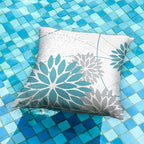 DFXSZ Blue and Grey Floral Pillow Covers 18x18 Set of 2 Outdoor Waterproof Decorative Throw Pillows Summer Pillow Covers Polyester Cushion Case Decor for Couch Patio Funiture Garden Porch 011A18