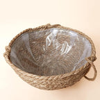 Natural Seagrass Hanging Planter Basket Set, Indoor Plant Pots, Boho Decor Plant Pot Cover, 12.4 (D) 6.3 (H) Inch, Pack 2