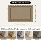 Modern Easy Jute 4x6 Outdoor Patio Rug, Washable Indoor Brown Kitchen Rugs Farmhouse Neutral Non Slip Area Rug for Living Room Backyard Bedroom