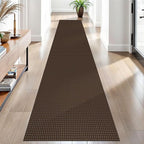 EARTHALL Woven Runner Rug 2x10 Ft Washable Runners for Hallways Long Cotton Non Slip Rubber Backed Kitchen Runner Braided Indoor Floor Carpet for Entryway, Hallway, Kitchen, Brown
