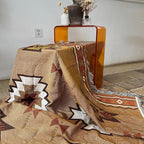 Hopstar Aztec Throw Blanket Navajo Indian Blankets and Throws Boho Western Decor Couch Cover Blanket for Bed Sofa Living Room Beach Travel 51"x63"(Sucre Coffee)