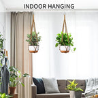 Macrame Plant Hanger - Fits 6 to 15 inches Pots for Indoor Outdoor, 43 Inch, Set of 2, Brown (POTS NOT Included)
