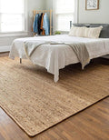 Jute Rug 10' x 14' Rectangular Area Rug Hand Woven Jute Beige Braided Boho Rug For Living Room Outdoor Bedroom Kitchen Entryway Farmhouse Hallway, Rustic Vintage Natural Reversible Floor Rugs: Natural