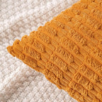MIULEE Pack of 2 Burnt Orange Corduroy Decorative Pillow Covers 18x18 Inch Soft Boho Striped Throw Pillow Covers Modern Farmhouse Home Decor for Summer Sofa Living Room Couch Bed