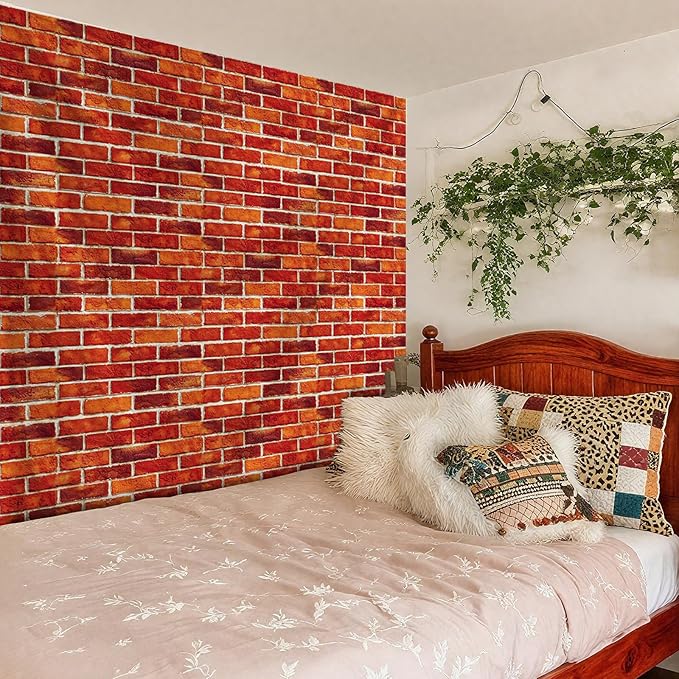 Large Brick Wall Backdrop Tapestry for Christmas, Faux Brick Backdrop Wall Covering Removable Red Tablecloth, Medieval Castle Stone Photo Scene Setter for Winter Curtains Door Decor (98" X 118")