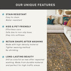 Washable 9x12 Living Room Rug - Gold Brown Floral Area Rug for Dining Room Under Table, Low Pile Non-Slip Floor Carpet for Bedroom Under Bed - Vintage Taupe Design & Stain Resistance