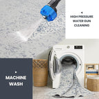 Washable Rugs 8x10 Area Rugs for Living Room- Large Vintage Rugs for Bedroom,Dining Room,Ultra Soft Low Pile Foldable Carpet with Non Slip Rubber Backing,Neutral Accent Rug(White-Blue)