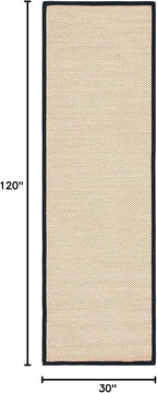 SAFAVIEH Natural Fiber Collection Runner Rug - 2'6" x 10', Maize & Black, Sisal, Woven Design with Border (NF141A)