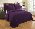 Better Trends Chenille Bedspreads Queen Size, Plum 100% Cotton Chenille Stripe Design Tufted Bedding Coverlet Soft Lightweight, 102"x110" with 2 Sham 3 Pieces Set Jullian Collection