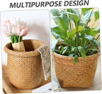 Indoor Plant Holder Handmade Woven Planter Basket Boho Style Decorative Flower Pot