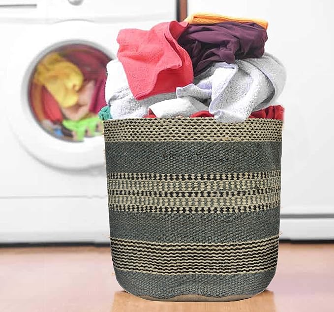 Jute Planter Basket Modern Woven Basket for 8" Flower Pot Floor Indoor Planters, 10” x 10” Storage Organizer Basket Rustic Home Decor, Boho Storage Earth-Friendly Planter (10x10 Inches, Sky 25)