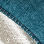 CaliTime Throw Pillow Covers Decorative 22 X 22 Inches Pack of 2 Cotton Thread Stitching Edges Solid Dyed Soft Chenille Cushion Cases for Couch Sofa Bed Living Room Farmhouse Ocean Blue