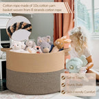 INDRESSME 115L Extra Large Blanket Basket, Woven Baskets for Storage, Wicker Storage Basket for Organizing Woven Laundry Baskets for Toy Pillow Shoe Entryway, Camel & Mix Camel
