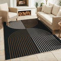 GarveeHome Modern Rainbow Easy Jute Rug 5x7, Washable Area Rugs for Living Room Farmhouse Dining Room, Contemporary Natural Non Slip Floor Carpet for Office RV Patio