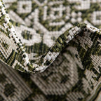 Rugs.com Outdoor Aztec Collection Rug – 13 Ft Round Green Flatweave-Pile Rug Perfect for Kitchens, Dining Rooms