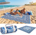 Boho Picnic Blankets 80''x 80'' Extra Large Beach Blanket Waterproof Sandproof Foldable Machine Washable Vintage Grass Lawn Park Mat for Family Camping Party Music Festival