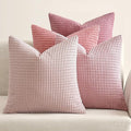 MIULEE Aesthetic Pink Spring Decorative Pillow Covers 18x18 Inch Set of 4 Valentine Romantic Sweet Cute Soft Throw Pillows Coquette Home Decor Corduroy Couch Pillowcases for Sofa Living Room Bed