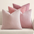 MIULEE Aesthetic Pink Spring Decorative Pillow Covers 18x18 Inch Set of 4 Valentine Romantic Sweet Cute Soft Throw Pillows Coquette Home Decor Corduroy Couch Pillowcases for Sofa Living Room Bed