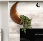 Wall Planter - Window Planter - 14Pcs Artificial Succulents - Hanging Moon Planter - Boho Hanging Planters for Indoor Plants, Air Plant, Cactus, Faux, Unique Gifts for Women, Birthdays, Plant Lovers