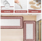 KIMODE Anti Fatigue Kitchen Mats for Floor 2 Piece, Christmas Farmhouse Kitchen Rugs, Padded Kitchen Floor Mats, Standing Desk Mats for Laundry Office Sink Red 17"x47"+17"x29"