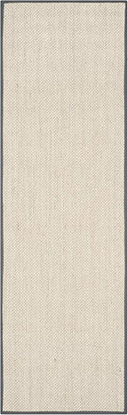 SAFAVIEH Natural Fiber Collection Runner Rug - 2'6" x 18', Marble & Dark Grey, Sisal, Woven Design with Border (NF143D)