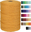 Cotton Macrame Cord 3mm 328yards Natural Colored Macrame Supplies, Soft Craft Cotton Rope for Plant Hanger Wall Hanger Dreamcatcher (Orange)
