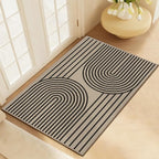 Outdoor Rug 2x3 Door Mat Easy Jute Entryway Porch Rug Indoor Foyer Outdoor Patio Low Pile Ultra-Thin Area Rug Washable Non-Slip Black Rainbow Throw Carpet for Front Door Entrance Floor Mats