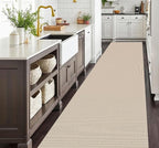 EARTHALL Runner Rug 3x18 Ft Washable Runners for Hallways Extra Long Woven Non Slip Entryway Runner Braided Kitchen Runner Indoor Outdoor Carpet Runners for Hotels, Officel, Stair, Beige/Khaki