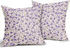 Purple Floral Pillow Covers 20x20 Set of 2 Vintage Rustic Old Style Cute Small Flower Purple Cream Print Decorative Outdoor Pillowcases Farmhouse Throw Cushion Case Decor for Couch Sofa Bed