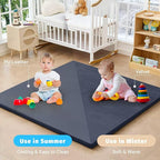 Waterproof Baby Play Mat for Floor Memory Foam 50 * 50 Cushion Playpen Playmat Tummy Time Crawling Mat Nursery Rug Thick Pad Create Soft & Safe Area for Infants,Toddler,Kids,Navy