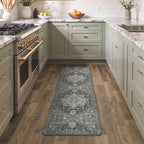 GENIMO Kitchen Mats for Floor, Washable Anti Fatigue Mat for Cushioned, 17.3"x59", Waterproof Kitchen Rugs, Non Slip Foam Comfort Standing Mat Rug for Home, Runner, Sink, Laundry, Dark Gray