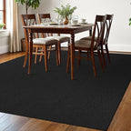 EARTHALL Woven Area Rugs 6x9 Ft Washable Living Room Rugs Non Slip Rubber Backed Dining Room Rug Braided Bedroom Rugs Indoor Floor Carpet for Living Room, Bedroom, Dining Room, Black/Grey