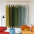 IOWER Macrame Wall Hanging Large Yarn Fiber Wall Art Geometric Aesthetic Beaded Tassel Chic Home Decor for Bedroom Living Room 39" W x 45" L