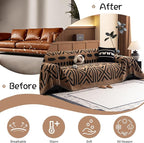 VClife Couch Cover Bohemian Morroccan Sofa Cover Washable Sofa Slipcover for 2 Cushion Couch Sofa Non Slip Soft Chenille Furniture Protector Modern Brown Black Slip Cover for Couch 71''x118''