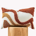 lifein 12x20 Pillow Covers-Lumbar Pillow Covers Boho Couch Pillows Embroidered Decorative Accent Pillows Mid Century Textured Pillowcases for Couch Sofa Living Room Bed Home Decor (Burnt Orange)