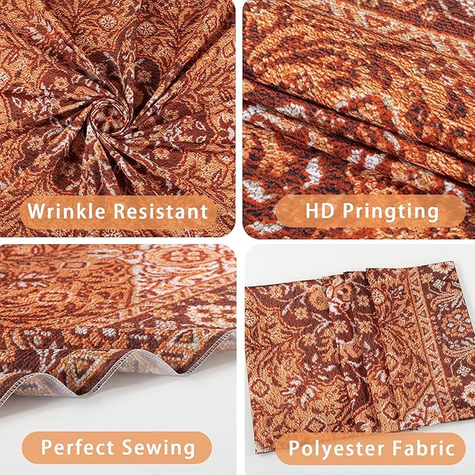 Apdidl Boho Mandala Hippie Wall Tapestry for Bedroom Aesthetic, Indian Bohemian Floral Tapestries Blanket Art Decor, Vintage Orange Fabric Vertical Wall Hanging for Living Room Dorm 36" X 48"