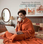 KyraHome 100% Cotton Throw Blanket for Bed, 60"x80" Muslin Blankets for Adults, Kids, Plant-Dyed, Lightweight Couch Blanket, All Season, (Terracotta/Burnt Orange)