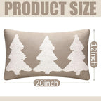 Mixweer Christmas Tree Pillow Covers 12 x 20 Inch Christmas Pillow Covers Neutral Xmas Decor Neutral Tufted Embroidery Decorative for Winter Sofa Home Living Room Bedroom Holiday Decor